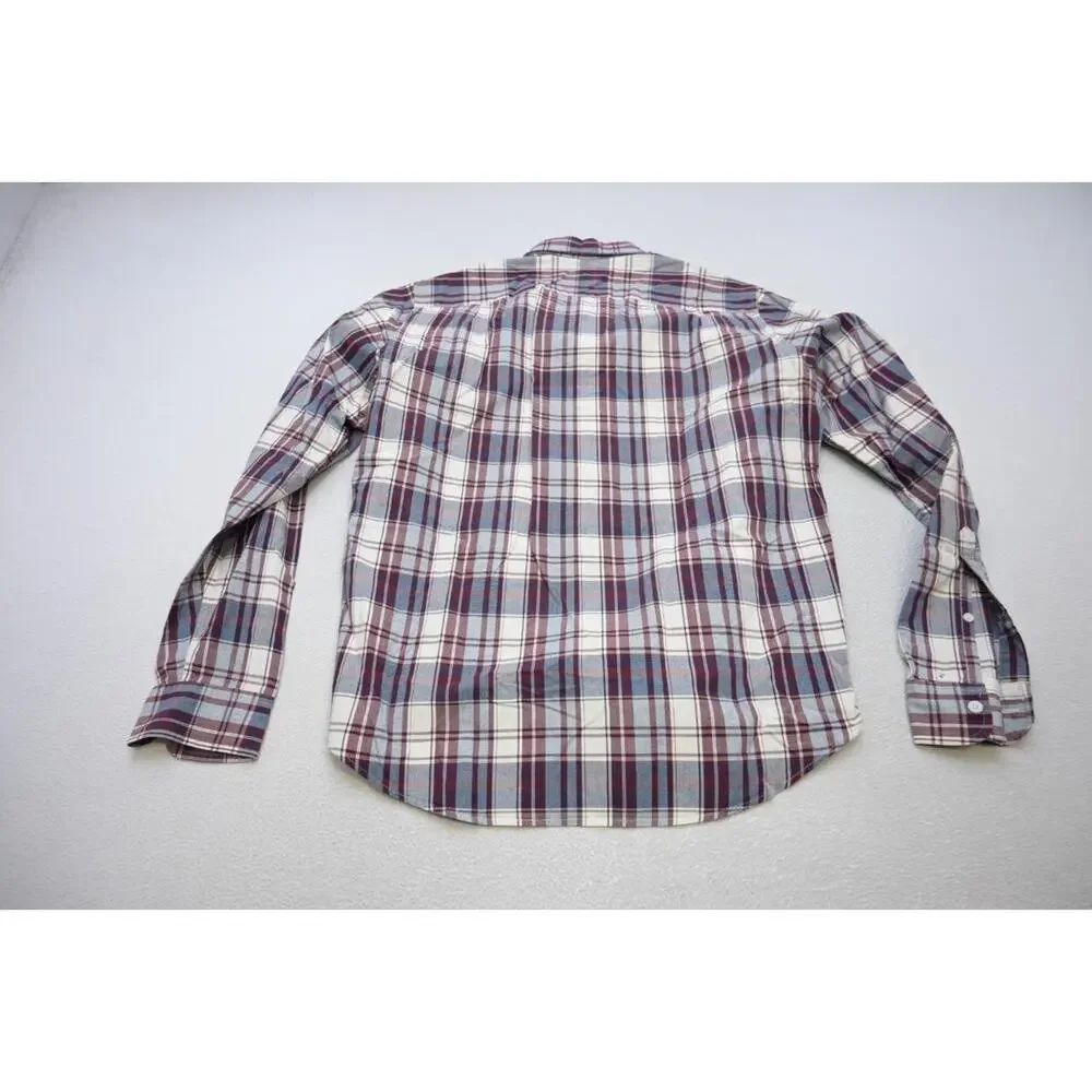 J Crew Classic Fit Dress Shirt Plaid Casual‎ Long Sleeve Mens Size Medium